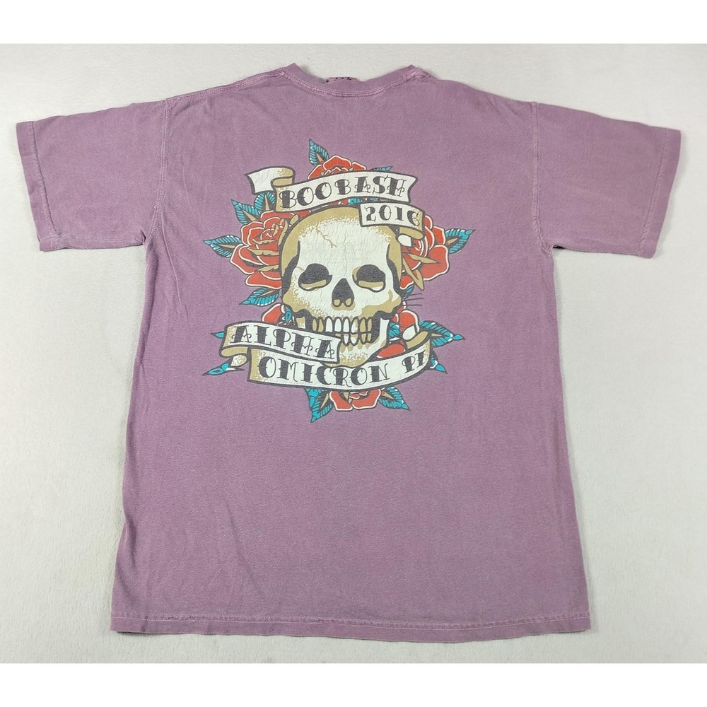 Comfort Colors T Shirt Womens Medium Purple Boobash Alpha Omicron PI 2016‎